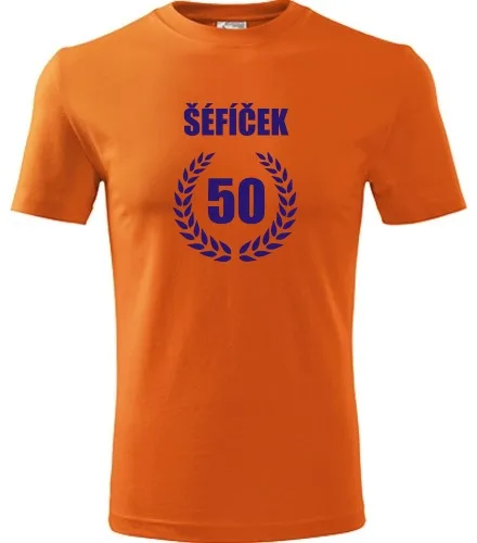 trička s potiskem Oranžové tričko šéfíček 50 