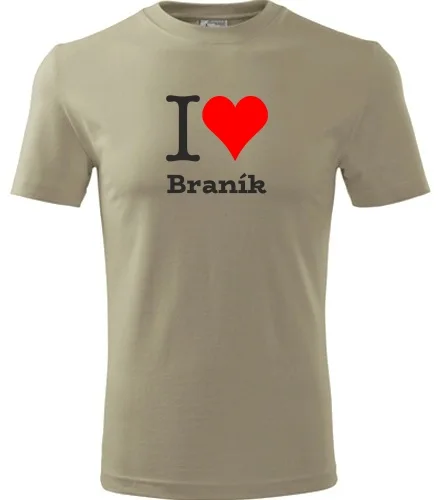 Khaki tričko I love Braník